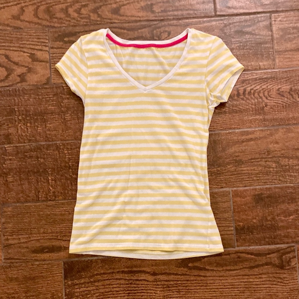White and Yellow V-neck